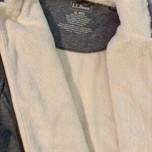 L.L. Bean Gray Sherpa full zip hoodie